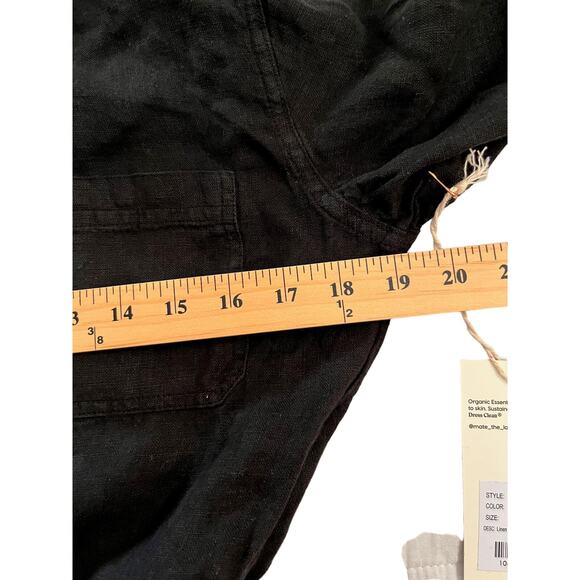 NEW MATE THE LABEL Long Sleeve 100% Linen Jumpsuit - Jet Black SIZE S - Picture 4 of 13